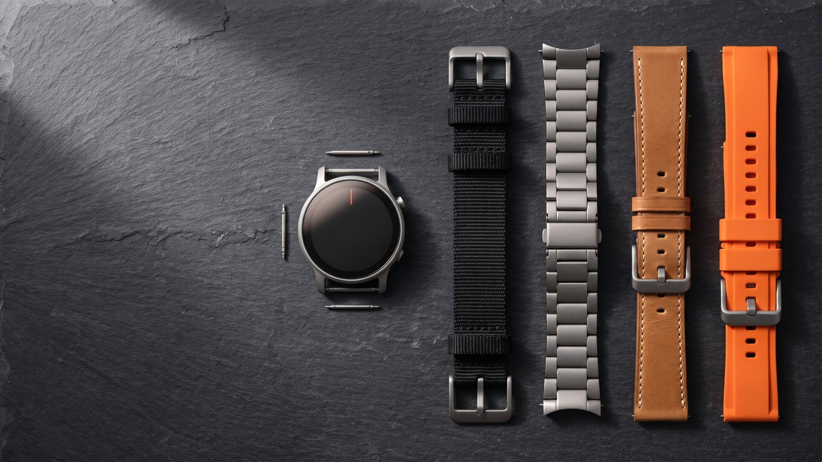Tabula bracelets: woven textile, titanium link, leather, sport