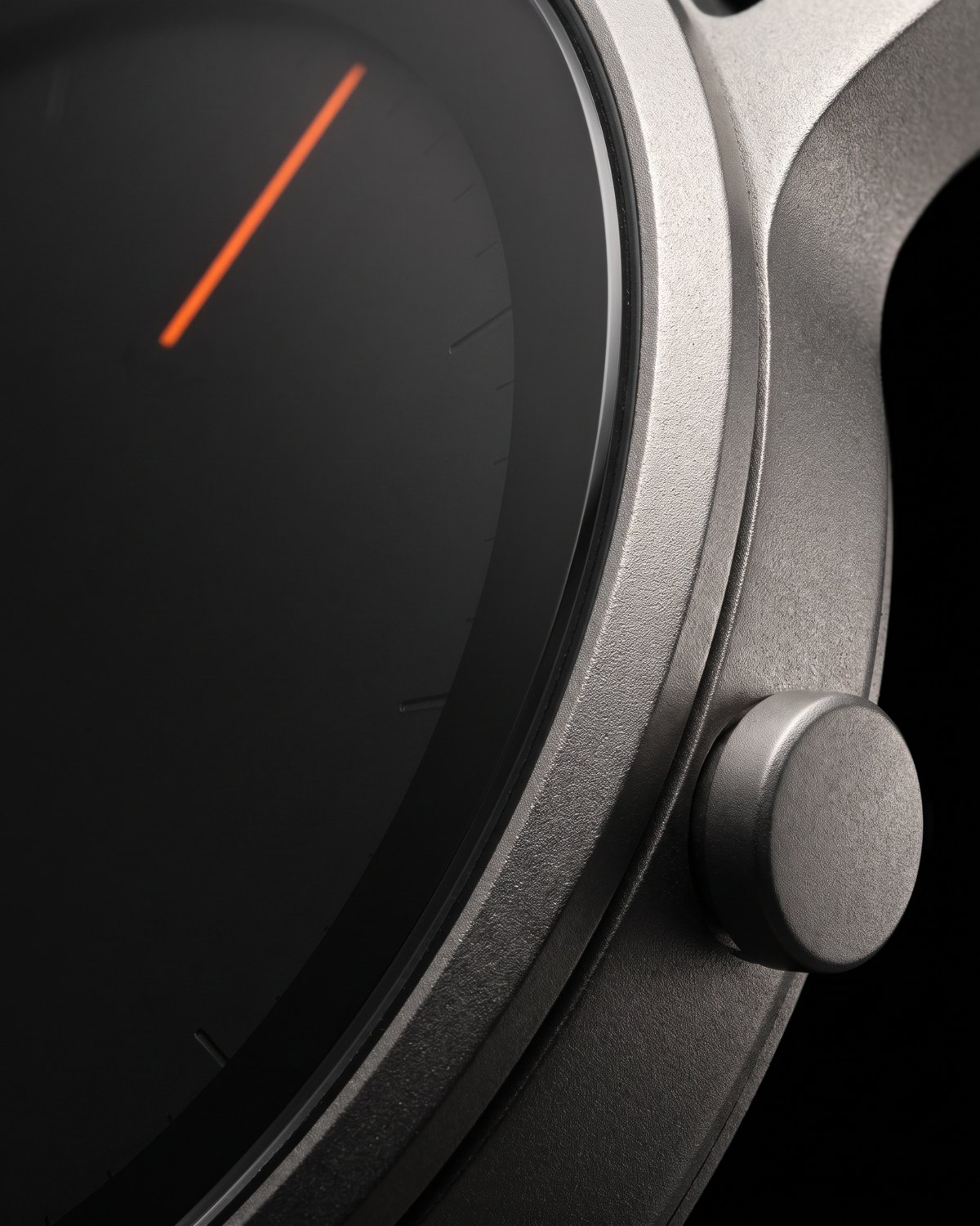Macro detail of the Tabula crown and orange index